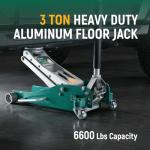 SATA 3-Ton (6,600 lb) Aluminum Floor Jack, Low-Profile Design with Dual-Piston Rapid Lift Pump, Tested for 1.5X Overload for Ultimate Safety, 30% Lighter Than Steel Model