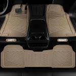 CAR PASS Tan Rubber Car Mats, Beige Waterproof Car Floor Mats All Weather, Car Mat Full Set 3 Piece, Automotive Floor Mat Trim to Fit for Cars Sedans SUVs Vans Trucks, Anti-Slip Easy Clean, All Beige