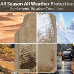 CAR PASS Tan Rubber Car Mats, Beige Waterproof Car Floor Mats All Weather, Car Mat Full Set 3 Piece, Automotive Floor Mat Trim to Fit for Cars Sedans SUVs Vans Trucks, Anti-Slip Easy Clean, All Beige