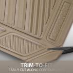 CAR PASS Tan Rubber Car Mats, Beige Waterproof Car Floor Mats All Weather, Car Mat Full Set 3 Piece, Automotive Floor Mat Trim to Fit for Cars Sedans SUVs Vans Trucks, Anti-Slip Easy Clean, All Beige