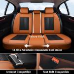 Coverado Car Seat Covers Full Set, Breathable Nappa Leather Seat Covers for Cars, Automotive Seat Covers, Waterproof Front and Back Car Seat Protector Universal Fit Most Cars(Brown&Black)