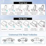 Coverado Car Seat Covers Full Set, Breathable Nappa Leather Seat Covers for Cars, Automotive Seat Covers, Waterproof Front and Back Car Seat Protector Universal Fit Most Cars(Brown&Black)