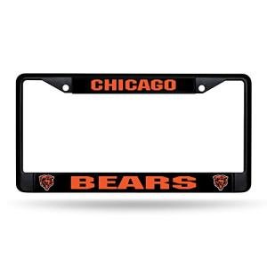 NFL Chicago Bears Unisex Standard Chrome License Plate Frame, Black, 6 x 12.25-inches