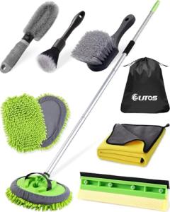 @utos 8Pcs Car Wash Kit, 62’’ Car Wash Brush with Long Handle, Microfiber Carwash Kit Set, Car Washing Supplies for Cars RV Truck Exterior
