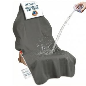 Dri Seats Waterproof Car Seat Cover – Premium Sweat Towel with Slip Resistant Backing for Front Seats in Cars, Trucks, SUVs – Universal Seat Liner, Easy Install (Gray, Large)