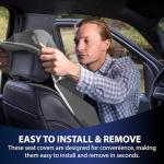 Dri Seats Waterproof Car Seat Cover – Premium Sweat Towel with Slip Resistant Backing for Front Seats in Cars, Trucks, SUVs – Universal Seat Liner, Easy Install (Gray, Large)