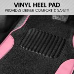 BDK Pink Carpet – Two-Tone Faux Leather Automotive Floor Mats, Included Anti-Slip Features and Built-in Heel Pad, Stylish for Cars Truck Van SUV, MT202
