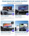 10.26" Apple Carplay Screen for Car, Wireless Car Play & Android Auto HD Touch Screen, 4K Dash Cam, 1080P Backup Camera, Bluetooth/FM/Mirror Link/GPS Navigation, for All Vehicles, Valentines Day Gifts