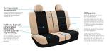 FH Group Full Set Light and Breezy Car Interior Covers-Front and Rear Split Bench Beige Seat Covers,Universal Fit for Cars, Trucks and SUVs