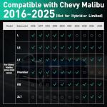 Diffcar Floor Mats for Chevy Malibu: 2016 2017 2018 2019 2020 2021 2022 2023 2024 2025 All Weather TPE Black Automotive Car Accessories for Chevrolet Malibu 16-25 (Set of 4 Mats)