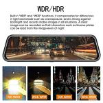 Upgraded 10'' Rear View Mirror Camera Mirror Dash Cam Front and Rear 1080P Backup Camera Full Touch Screen w Loop Recording, G-Sensor Night Vision 170° Wide Angle