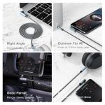 Nanxudyj AUX Cord 6ft,3.5mm Stereo Audio Cable 90 Degree Nylon Braided 3.5mm Male to Male Stereo Aux Cables Right Angle TRS Cable Portable Compatible for Headphone, car,Tablets, Speakers