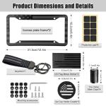 American Flag License Plate Frames Holder - 2 Pack Stainless Steel Rustproof USA Patriotic Car Tag Cover Holder with Free Screws Accessories + Metal Stickers & Keychain & Cup Holder Mats, Black Gray