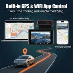 SIXTOP 4K Dash Cam Front and Rear, WiFi 4K+1080P Dual Dash Camera for Cars, 64G Card, GPS, 3” IPS Screen BSD/ADAS/LCA Night Vision G-Sensor Loop Recording 24H Parking Monitor App Control Wide Angle