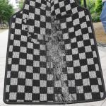 Plaid Car Floor Mats Set of 4,Checkered Plaid Pattern Vehicle Front Rear All Weather Carpets Mosaic Mats Rugs Non-Slip Auto Foot Mats Car Accessories Universal Fit for Car SUV Truck Van (Black White)