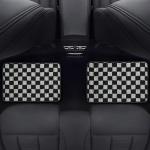 Plaid Car Floor Mats Set of 4,Checkered Plaid Pattern Vehicle Front Rear All Weather Carpets Mosaic Mats Rugs Non-Slip Auto Foot Mats Car Accessories Universal Fit for Car SUV Truck Van (Black White)