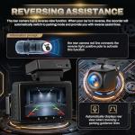 SIXTOP 4K Dash Cam Front and Rear, WiFi 4K+1080P Dual Dash Camera for Cars, 64G Card, GPS, 3” IPS Screen BSD/ADAS/LCA Night Vision G-Sensor Loop Recording 24H Parking Monitor App Control Wide Angle