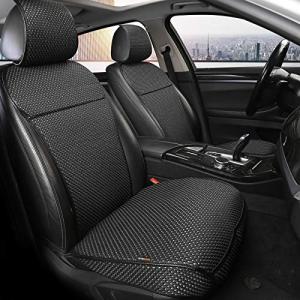 Auto Newer Luxury Breathable Car Seat Cover Fit Four Seasons, Universal Front of Car Seat Cushions, Bottom Seat Covers of Full Wrapped Edge,Universal Fit for 95% Cars,SUV(Black+Grey，2PCS)
