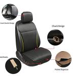 Auto Newer Luxury Breathable Car Seat Cover Fit Four Seasons, Universal Front of Car Seat Cushions, Bottom Seat Covers of Full Wrapped Edge,Universal Fit for 95% Cars,SUV(Black+Grey，2PCS)