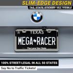 Premium Slim Chrome Silver License Plate Frames – 2 Pack, Rust-Free Stainless Steel, Rattle-Free & Street Legal Universal Fit with Screw Caps, Thin Metal Front & Rear Car Tag Holders - For Men & Women