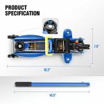DNA Motoring 1.5 Ton Car Floor Jack Low Profile Hydraulic Trolley Service/Floor Jack, 1.5T / 3000 lbs Capacity, Lifting Range 5.3 Inch -12 Inch, with Storage Case, Blue, TOOLS-00327