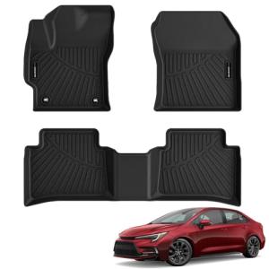 All Weather Floor Mat Fit for Toyota Corolla(Include Hybrid Exclude Hatchback) 2020-2025 TPE Rubber Liners Corolla Accessories All Season Guard Odorless Anti-Slip Liner Black