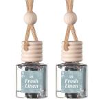 C&E Craft Co Hanging Car Air Freshener Diffuser 2 Pack, Long Lasting Fragrance Oil Car Freshener, Glass Bottle Auto Air Freshener, Made in USA (Fresh Linen)