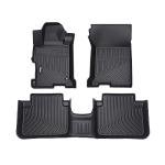 IKON MOTORSPORTS 3D TPE Floor Mats, Compatible with 2013-2017 Honda Accord Sedan 4-Door, All Weather Waterproof Anti-Slip Floor Liners, Front & 2nd Row Full Set Car Interior Accessories, Black