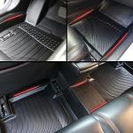 IKON MOTORSPORTS 3D TPE Floor Mats, Compatible with 2013-2017 Honda Accord Sedan 4-Door, All Weather Waterproof Anti-Slip Floor Liners, Front & 2nd Row Full Set Car Interior Accessories, Black
