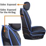 Aierxuan Front Seat Covers for Cars, Waterproof Leather for Nissan Chevy Malibu Kia Soul Sorento Hyundai Elantra Tucson Accent Sonata Kona Outlander Galant (2 PCS Front, Black-Blue)