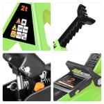 PM PERFORMOTOR Low Profile Hydraulic Trolley Service/Floor Jack Combo with 2 Ratchet Jack Stands, 2 Ton (4000 lbs) Capacity, Green,PM-TOL-FJ3P-GR