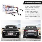 Alpmosn 2PCS Colorful Floral License Plate Frames, 4 Holes Flowers Car License Plate Cover with Screw Washers and Cap, Car Exterior Accessories, License Plate Holders for U.S. Vehicles
