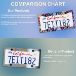 Alpmosn 2PCS Colorful Floral License Plate Frames, 4 Holes Flowers Car License Plate Cover with Screw Washers and Cap, Car Exterior Accessories, License Plate Holders for U.S. Vehicles