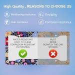 Alpmosn 2PCS Colorful Floral License Plate Frames, 4 Holes Flowers Car License Plate Cover with Screw Washers and Cap, Car Exterior Accessories, License Plate Holders for U.S. Vehicles