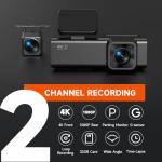 E-YEEGER Dash Cam Front and Rear, 4K+1080P Dual Channel Dash Camera for Cars with Night Vision, Mini Car Camera with 1.97” IPS Screen, G-Sensor, 24H Parking Mode, Loop Recording 32GB Card Included