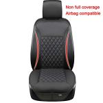 Black Panther 1 Pair Luxury Car Seat Covers Protectors, Universal Anti-Slip Driver Seat Cover with Partial Backrest Coverage (Middle Part Only), Diamond Pattern, Compatible with 95% Cars (Black)