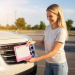 Fashion Slim Pink Matte License Plate Frames,Stainless Steel License Plate Covers,Weather Proof License Plate Holder for Women(Slim Pink,2PCS)