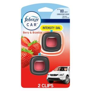 Febreze Car Air Freshener Vent Clip Berry & Bramble Scent, .06 oz. Car Vent Clip, 2 Count