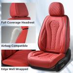 Coverado Seat Covers, Car Seat Covers Full Set, Red Car Seat Cover, Car Seat Covers Front Seats Back Seat Covers, Waterproof Car Seat Cushion, Leather Seat Protector Universal Fit Most Cars