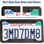 2 Pack Matte Black Veteran License Plate Frames for US Navy, Alloy License Plate Holders for Department of The Navy, 4 Holes Metal Universal US Car License Plate Covers for Don with Screws