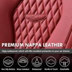 Coverado Seat Covers, Car Seat Covers Full Set, Red Car Seat Cover, Car Seat Covers Front Seats Back Seat Covers, Waterproof Car Seat Cushion, Leather Seat Protector Universal Fit Most Cars