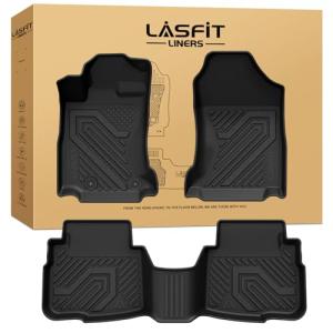LASFIT Floor Mats for Subaru Outback & Legacy 2020-2025, All Weather TPE Custom Fit Easy Clean Durable No-Curling Floor Liners for Subaru Outback 1st & 2nd Row Car Mats, Black