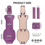 BEITK 2 Pack Leather Front Car Seat Covers, Universal Sideless Car Seat Protectors with Storage Pocket and Seat Belt Pads, Waterproof Automotive Seat Cover for Cars Trucks SUV(Purple)