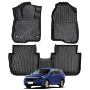 Drytuns Floor Mats for Honda CR-V 2023 2024 2025 2026, TPE Rubber All Weather Floor Liners for Honda CRV Hybrid & e:FCEV 2023-2026, Odorless Anti-Slip 1st & 2nd Row Car Liners