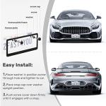 QUANQIUFEI 2 Pack Bling License Plate Frames, Sparkly Rhinestone Diamond Car License Plate Cover for Women, Stainless Steel Car Accessories with Glitter Crystal Caps (Black)