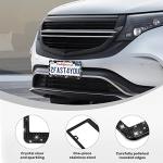 QUANQIUFEI 2 Pack Bling License Plate Frames, Sparkly Rhinestone Diamond Car License Plate Cover for Women, Stainless Steel Car Accessories with Glitter Crystal Caps (Black)