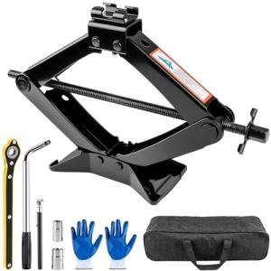 nkpyln 3 Ton (6610 Lbs) Car Jack, Universal Heavy Duty Scissor Jack, Professional Spare Tire Changing Kit with Lug Wrench, Portable Car Emergency Lift Jack Kit for Car, SUV, Sedan, Crossover
