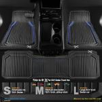 CAR PASS Heavy Duty Rubber Floor Mats for Car, Waterproof Liner Deep Dish Car Mats Full Sets, Universal Trim to Fit for SUV Truck Sedans Vans, All Weather Automotive Floor Mats 3pcs, Black Blue