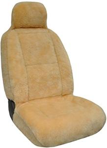 Eurow Australian Merino Sheepskin Car Seat Cover, Plush Universal Fit for Most Vehicles, Summer Cool & Winter Warm, Side Airbag Safe, Easy Installation, 56 x 23 Inches, Single Seat, Beige
