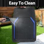 CAR PASS Heavy Duty Rubber Floor Mats for Car, Waterproof Liner Deep Dish Car Mats Full Sets, Universal Trim to Fit for SUV Truck Sedans Vans, All Weather Automotive Floor Mats 3pcs, Black Blue